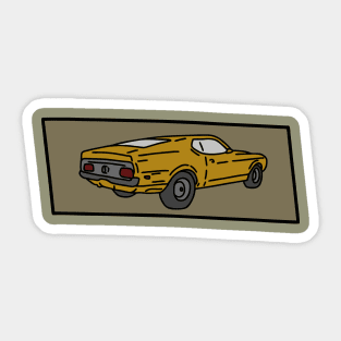 vintage muscle car gift hand drawn Sticker